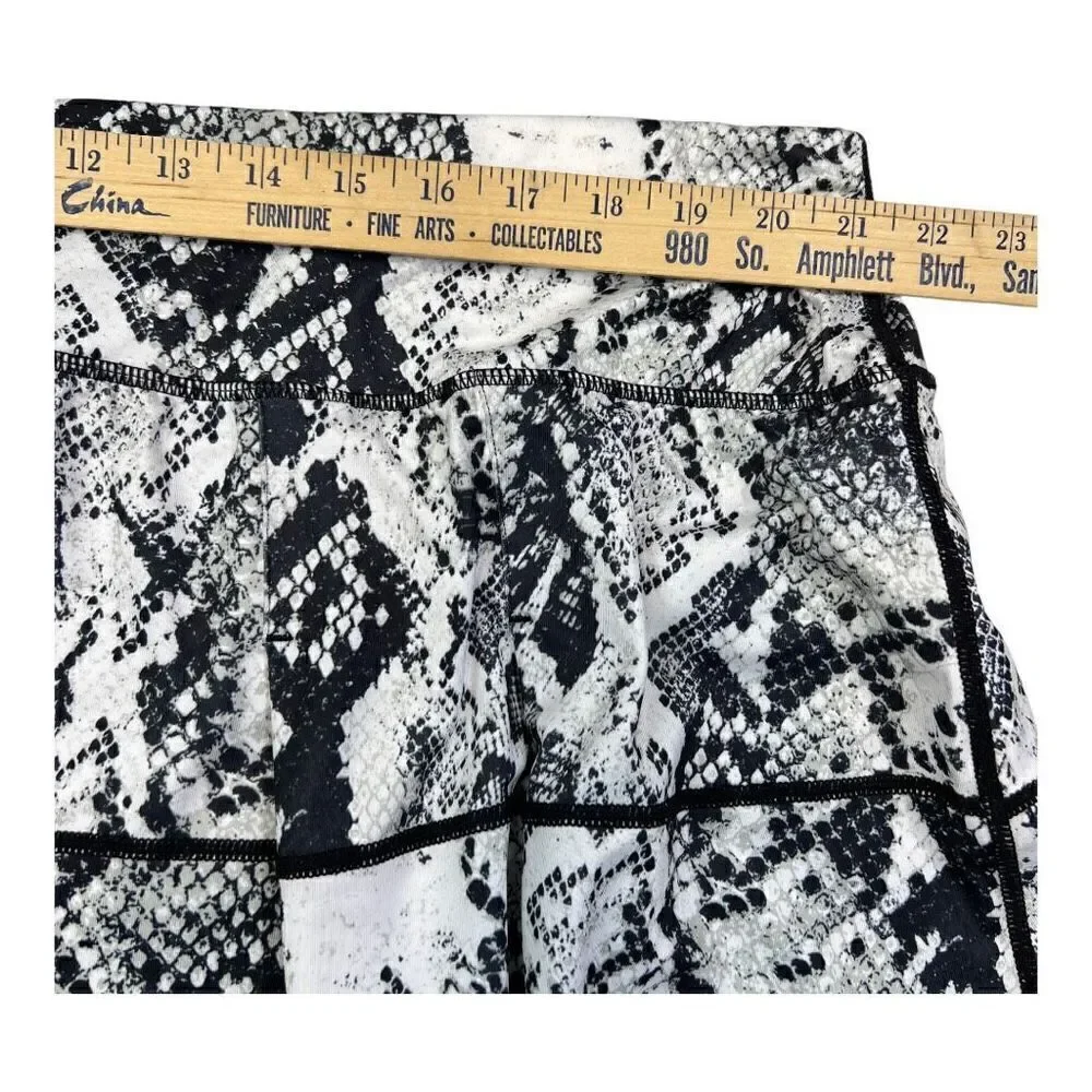 Ideology Women's Snake Print Lined Tiered A-Line Skort Black White Plus Size 3X